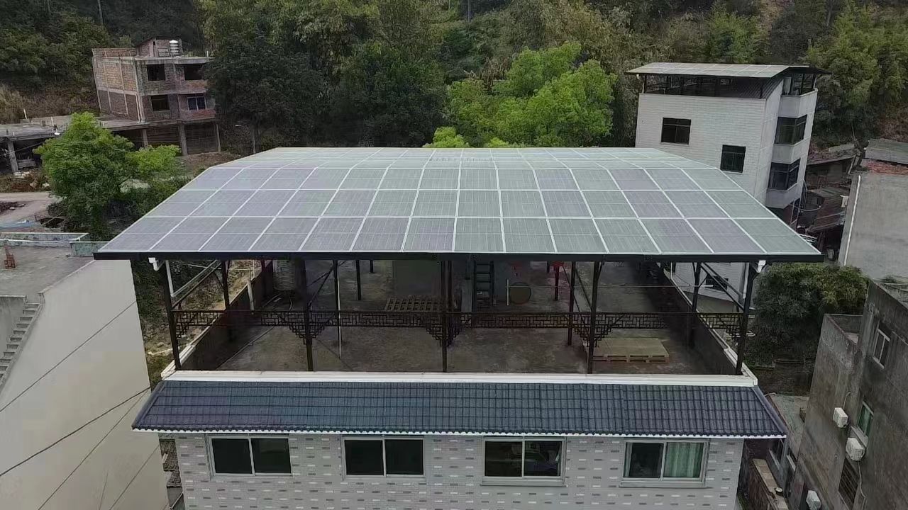 泗阳15kw+10kwh自建别墅家庭光伏储能系统